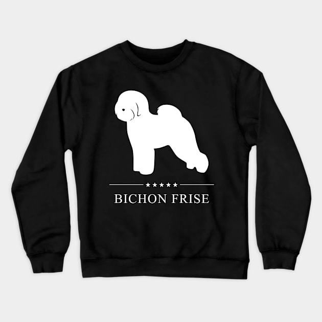 Bichon Frise Dog White Silhouette Crewneck Sweatshirt by millersye